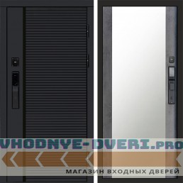 Входная дверь  Smart (Смарт) Black Line Зеркало 27 бетон темный